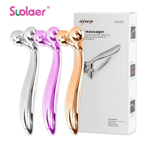 3D Roller Face lift Wrinkle Remover with Gift Box Multicolor Y Shape Facial Massage Roller Full Body Lifting Relaxation Tools
