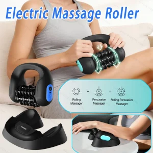 Electric Massage Roller Muscle Relaxation Fascia Roller Massager Fitness Body 3-Speed Rolling Percussive Foot Leg Masajeador