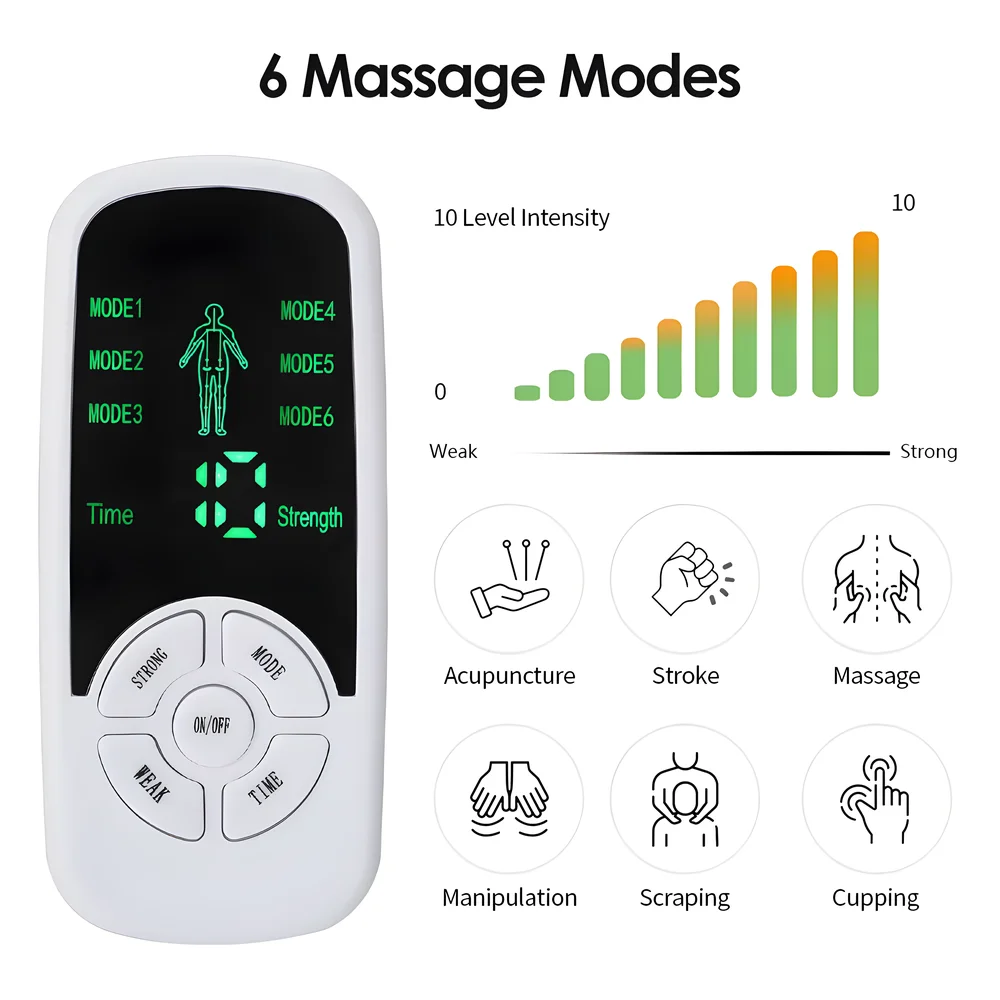 EMS Pulse Electric Muscle Stimulator Back Neck Body Massager Tens Acupuncture Meridian Physiotherapy Digital Massage Tools EMS Pulse Electric Muscle Stimulator Back Neck Body Massager Tens Acupuncture Meridian Physiotherapy Digital Massage Tools