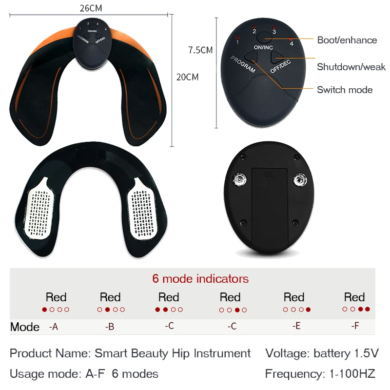 Electric Wireless EMS Muscle Stimulator Buttocks Hip Trainer Abdominal ABS Exercise Fitness Body Slimming Massager Stickers - Image 3