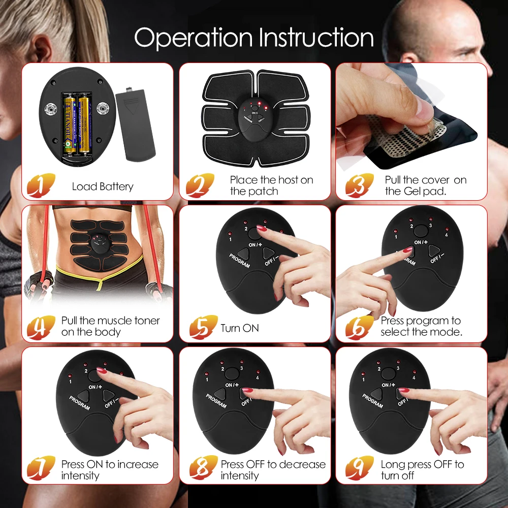 Electric Wireless EMS Muscle Stimulator Buttocks Hip Trainer Abdominal ABS Exercise Fitness Body Slimming Massager Stickers Electric Wireless EMS Muscle Stimulator Buttocks Hip Trainer Abdominal ABS Exercise Fitness Body Slimming Massager Stickers