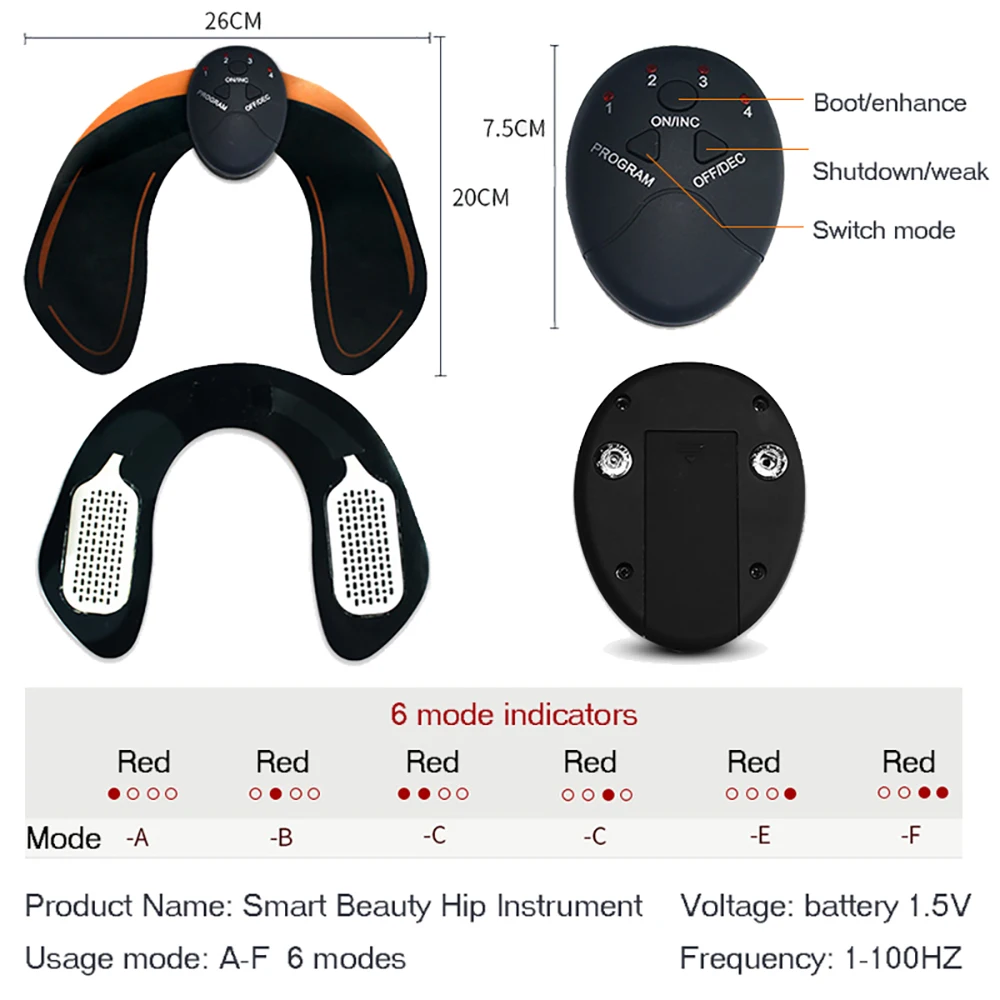 Electric Wireless EMS Muscle Stimulator Buttocks Hip Trainer Abdominal ABS Exercise Fitness Body Slimming Massager Stickers Electric Wireless EMS Muscle Stimulator Buttocks Hip Trainer Abdominal ABS Exercise Fitness Body Slimming Massager Stickers