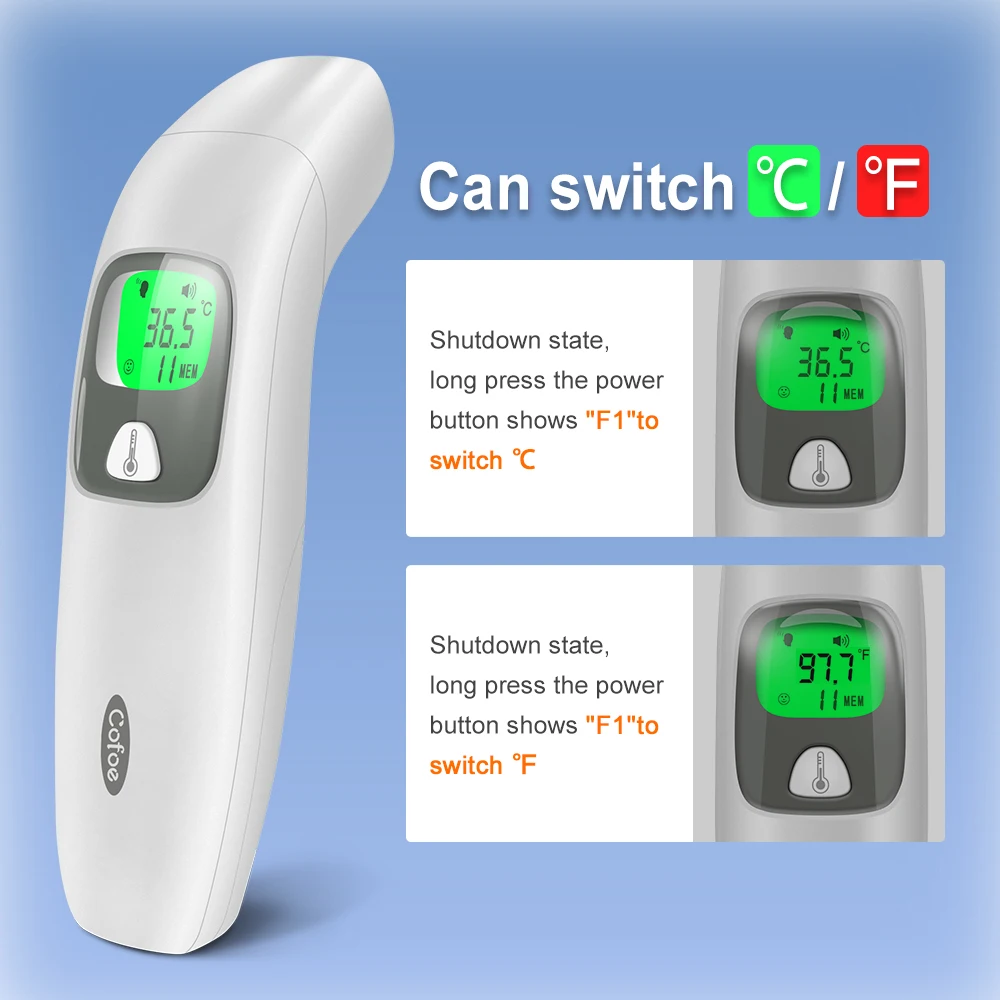 Cofoe 2 in 1 Digital Forehead & Ear Thermometer Non-Contact Medical Thermometer Baby/Adult ±0.1℃ Temperature precise Measure - Image 5