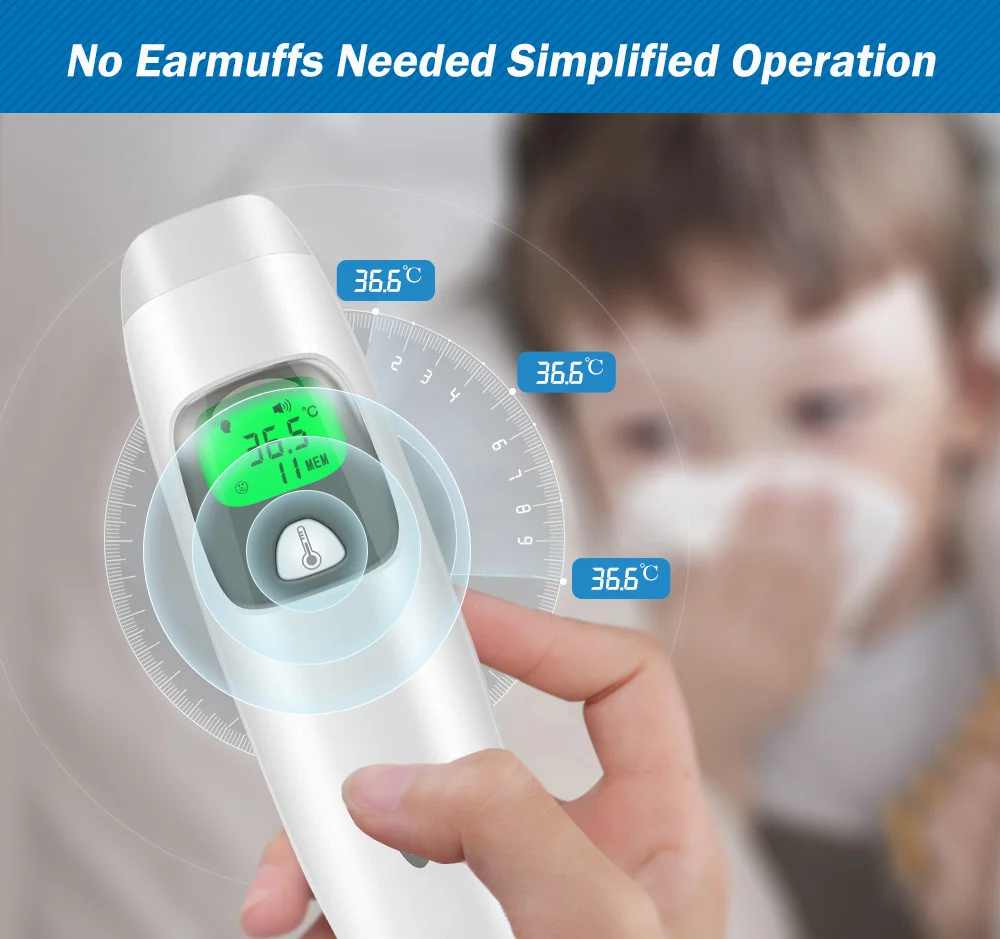 Cofoe 2 in 1 Digital Forehead & Ear Thermometer Non-Contact Medical Thermometer Baby/Adult ±0.1℃ Temperature precise Measure Cofoe 2 in 1 Digital Forehead & Ear Thermometer Non-Contact Medical Thermometer Baby/Adult ±0.1℃ Temperature precise Measure