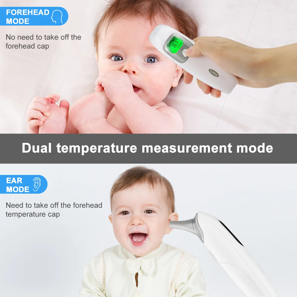 Cofoe 2 in 1 Digital Forehead & Ear Thermometer Non-Contact Medical Thermometer Baby/Adult ±0.1℃ Temperature precise Measure - Image 2