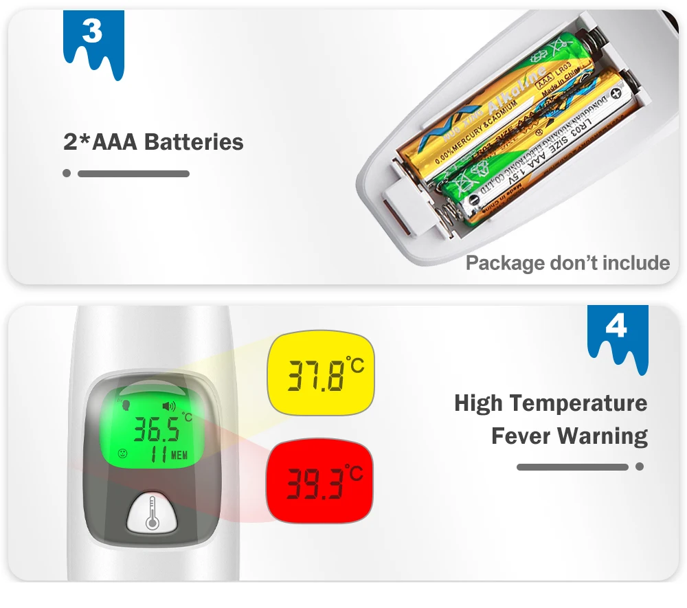 Cofoe 2 in 1 Digital Forehead & Ear Thermometer Non-Contact Medical Thermometer Baby/Adult ±0.1℃ Temperature precise Measure Cofoe 2 in 1 Digital Forehead & Ear Thermometer Non-Contact Medical Thermometer Baby/Adult ±0.1℃ Temperature precise Measure