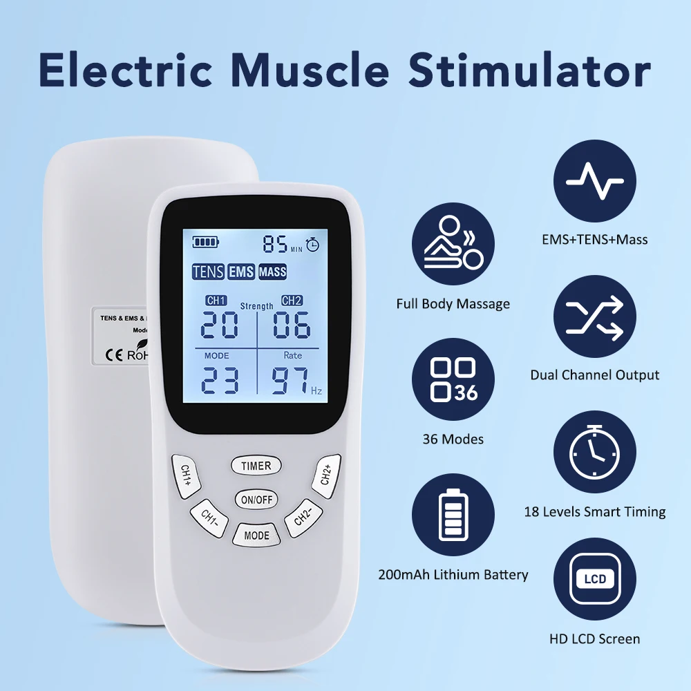 New Upgrade 36 Modes Tens Muscle Stimulator EMS Full Body Massaging Patches Back Waist Knee Digital Tool Muscle Relax Massager New Upgrade 36 Modes Tens Muscle Stimulator EMS Full Body Massaging Patches Back Waist Knee Digital Tool Muscle Relax Massager
