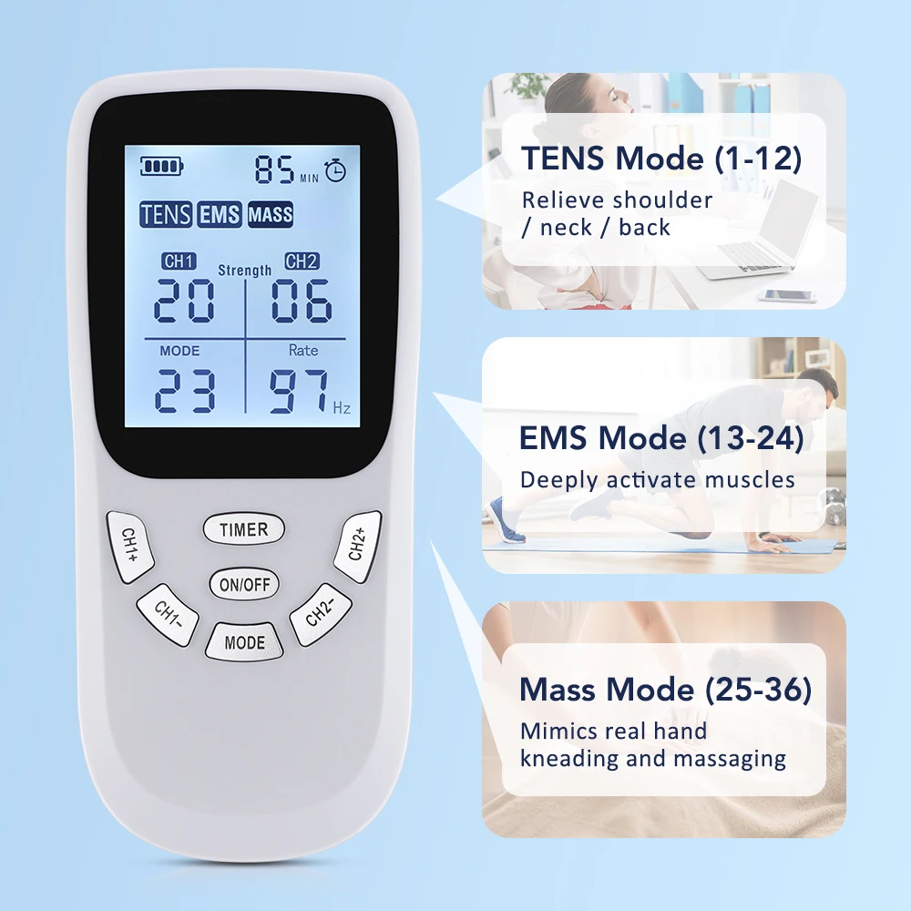 New Upgrade 36 Modes Tens Muscle Stimulator EMS Full Body Massaging Patches Back Waist Knee Digital Tool Muscle Relax Massager New Upgrade 36 Modes Tens Muscle Stimulator EMS Full Body Massaging Patches Back Waist Knee Digital Tool Muscle Relax Massager