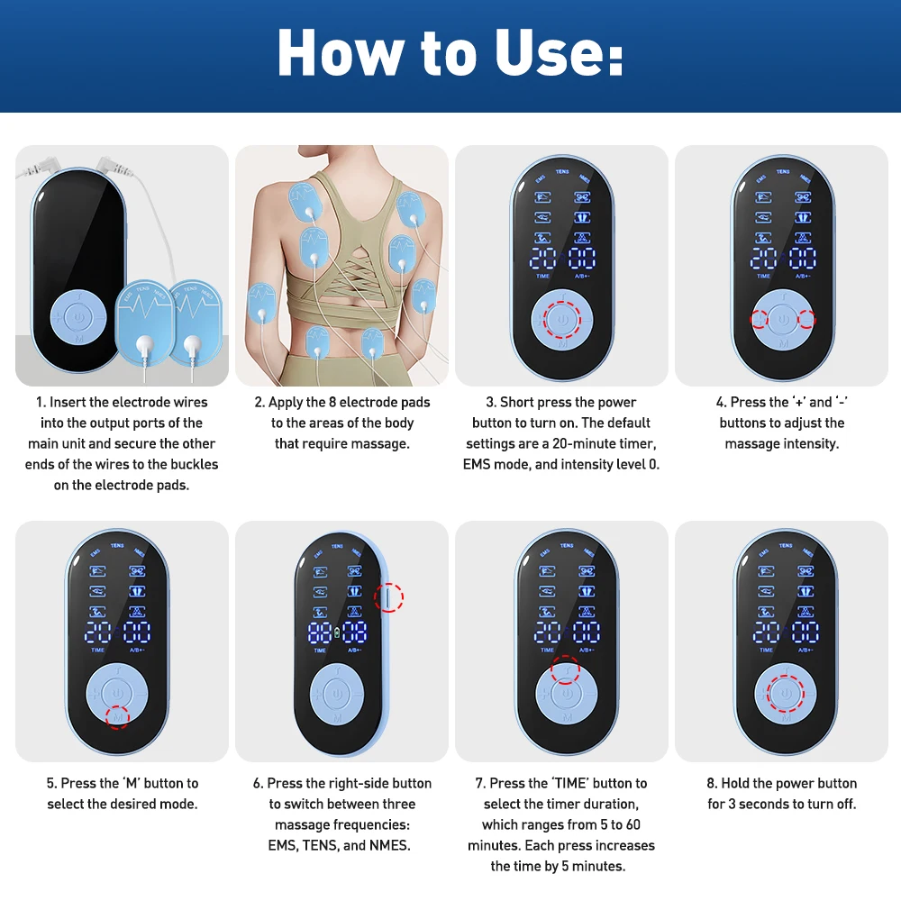 New Upgrade 36 Modes Tens Muscle Stimulator EMS Full Body Massaging Patches Back Waist Knee Digital Tool Muscle Relax Massager New Upgrade 36 Modes Tens Muscle Stimulator EMS Full Body Massaging Patches Back Waist Knee Digital Tool Muscle Relax Massager