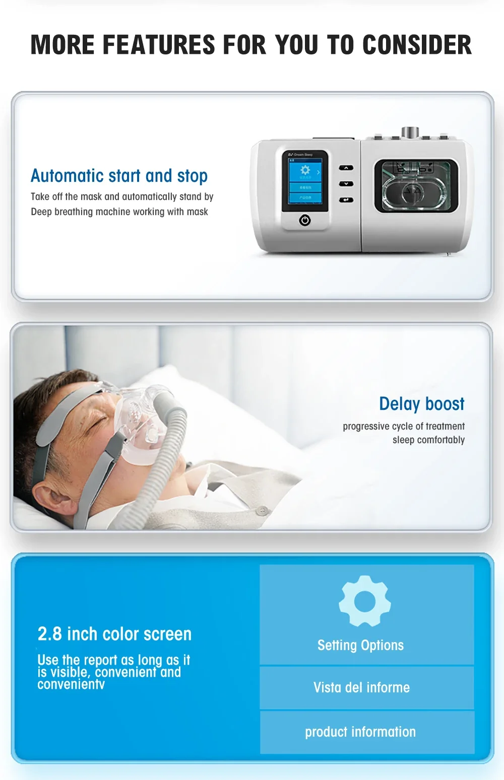 DS6 AUTO CPAP Machine for Sleep Apnea Portable Travel Treat Snoring OSA Ventilator for Anti Snoring Home Use Respirator