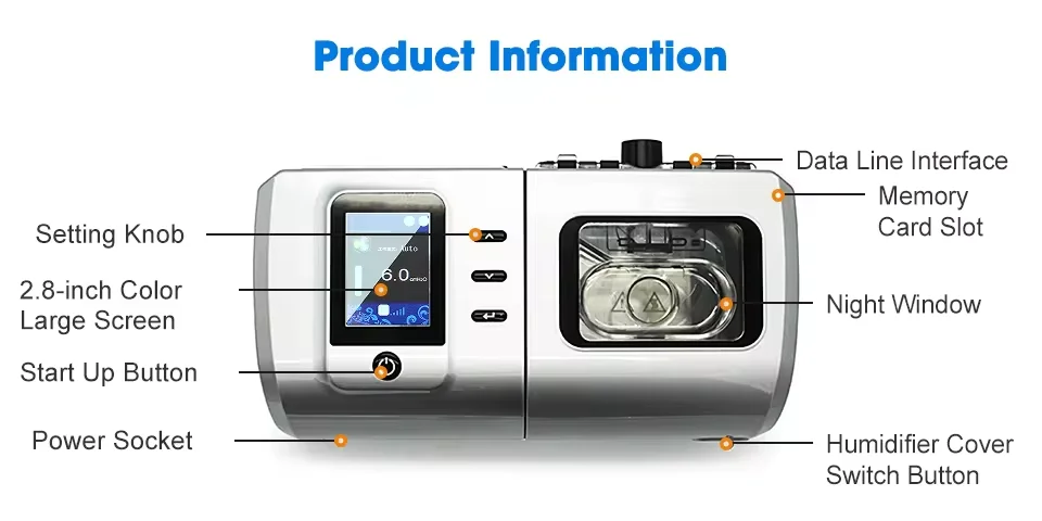 DS6 AUTO CPAP Machine for Sleep Apnea Portable Travel Treat Snoring OSA Ventilator for Anti Snoring Home Use Respirator