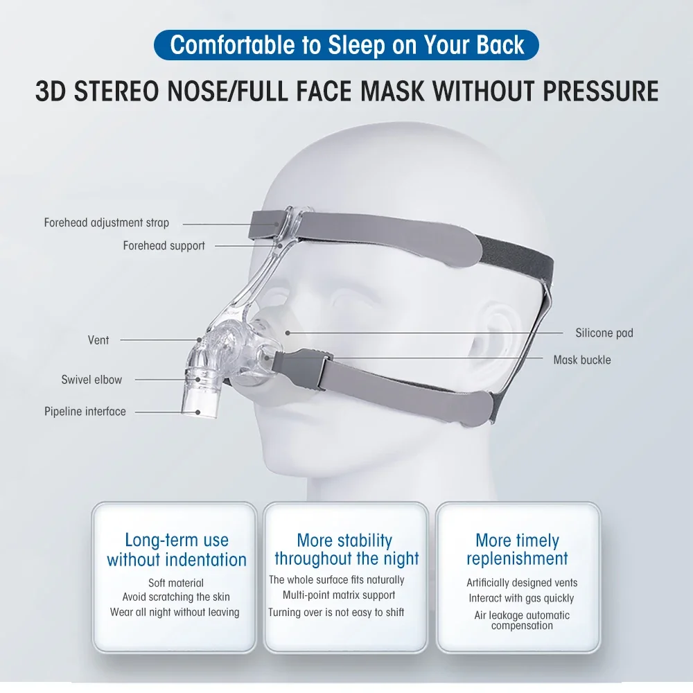 DS6 AUTO CPAP Machine for Sleep Apnea Portable Travel Treat Snoring OSA Ventilator for Anti Snoring Home Use Respirator