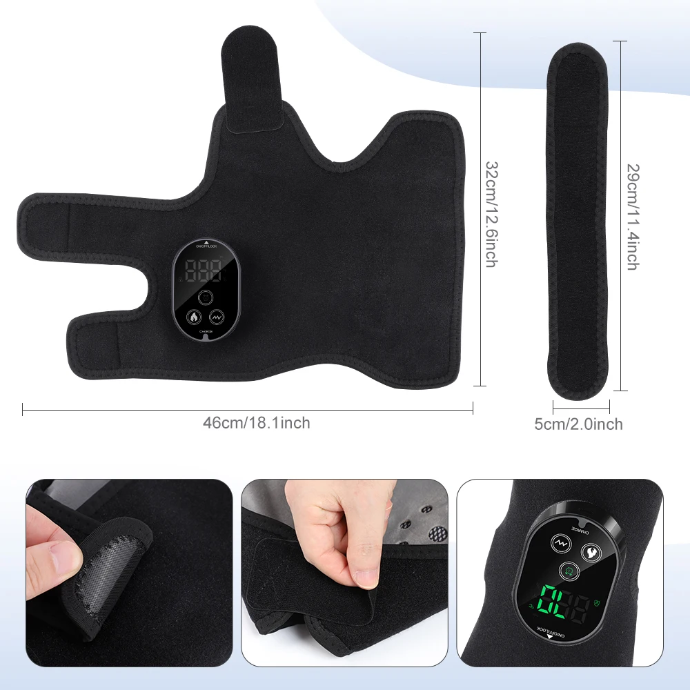 Electric Vibration Ankle Massager 3 Gears Heated Ankle Wrap Foot Protector Support Brace Heating Massage Strap for Joint Care