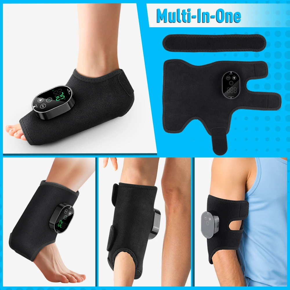 Electric Vibration Ankle Massager 3 Gears Heated Ankle Wrap Foot Protector Support Brace Heating Massage Strap for Joint Care