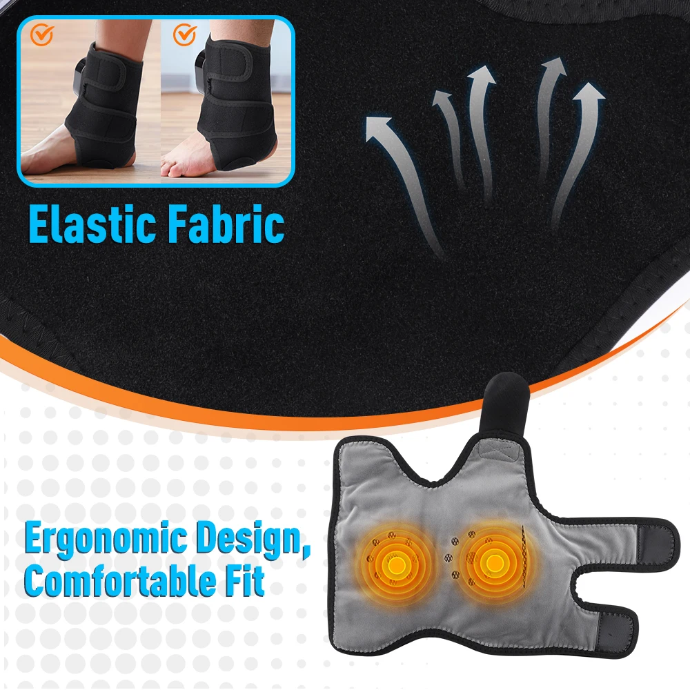Electric Vibration Ankle Massager 3 Gears Heated Ankle Wrap Foot Protector Support Brace Heating Massage Strap for Joint Care