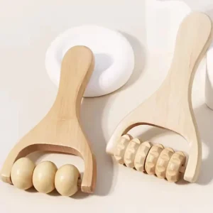 Massage Roller Tool Waist, Thigh, Leg, Hands, Full Body Massager Maderotherapy Pure Pear Wood Lightweight, Natural Muscle Roller