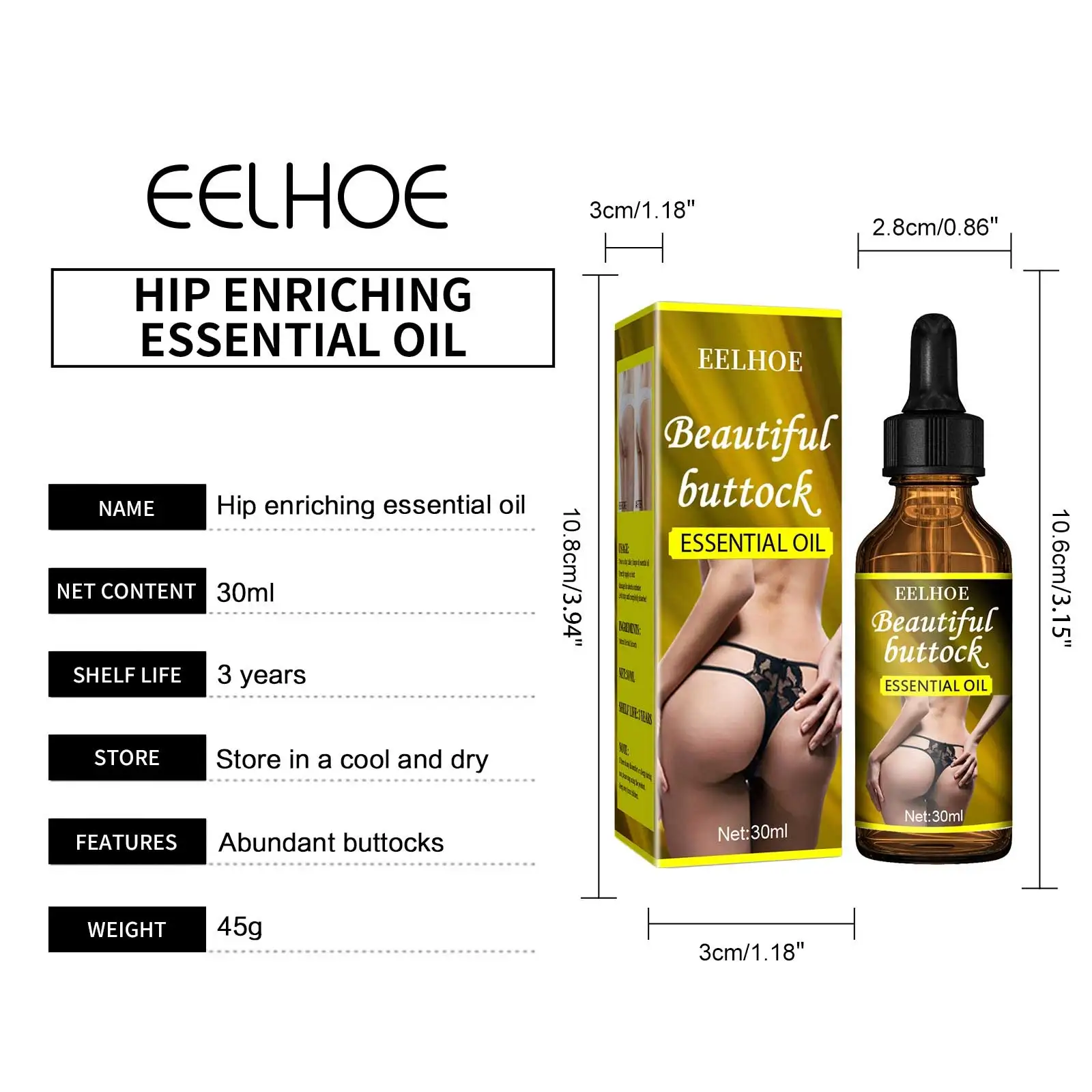 Hip Up Essential Oil Buttock Enlargement Cream Effective Lifting & Firming Butt Hip Lift Beauty Big Ass