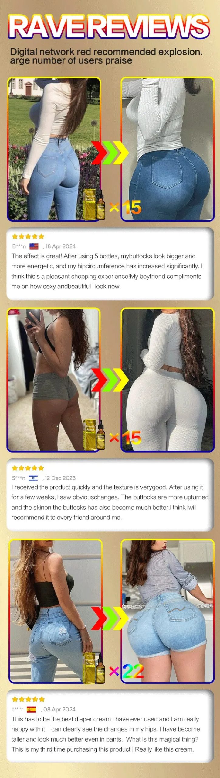 Hip Up Essential Oil Buttock Enlargement Cream Effective Lifting & Firming Butt Hip Lift Beauty Big Ass