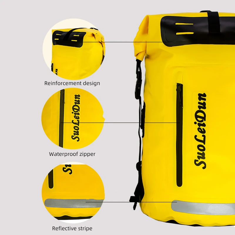 PVC Fishing Backpack 35L 55L 85L Waterproof Outdoor Sports Swimming Rafting Boating Bag Large Travel Kayaking Beach Rucksack - Image 5