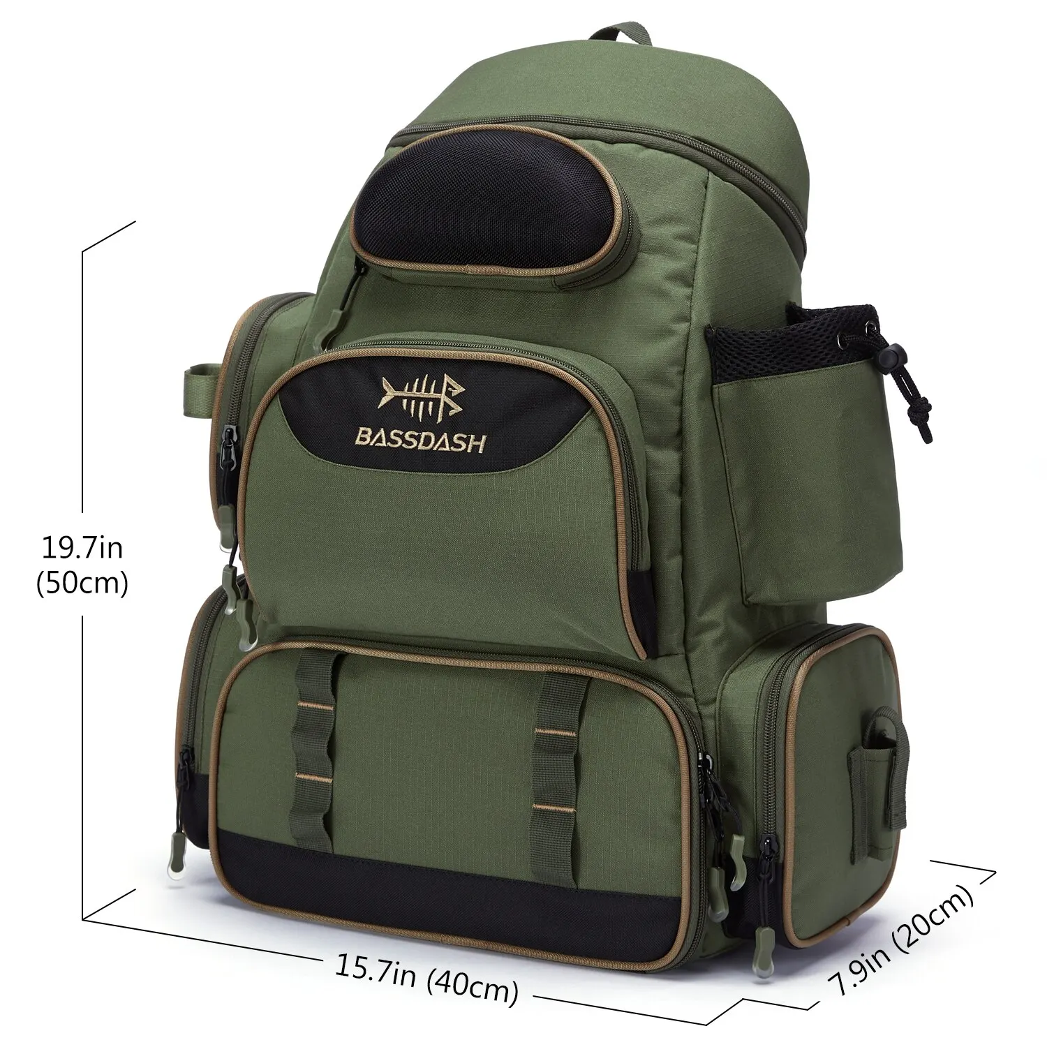 Bassdash Fishing Bag Tackle Backpack Lightweight Tactical Tackle Box Multifunctional - Image 2