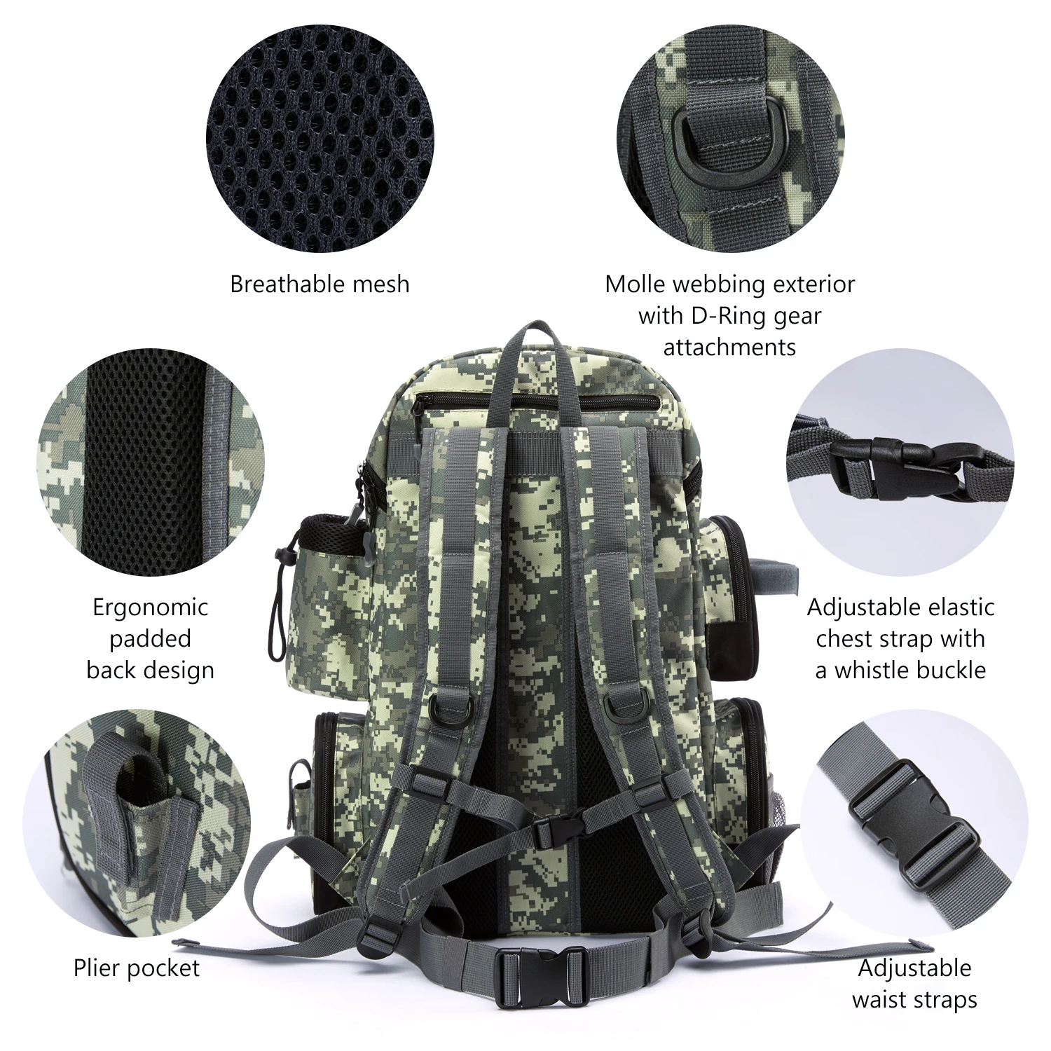 Bassdash Fishing Bag Tackle Backpack Lightweight Tactical Tackle Box Multifunctional Bassdash Fishing Bag Tackle Backpack Lightweight Tactical Tackle Box Multifunctional