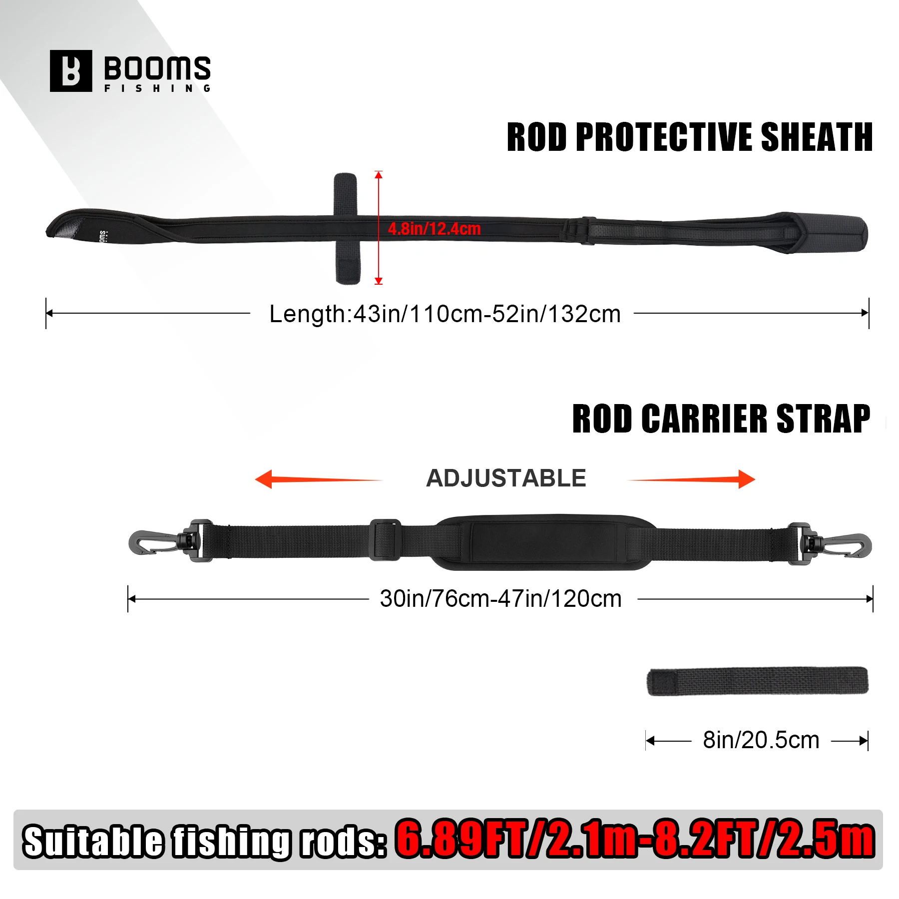 Booms Fishing RS7 Fishing Rod Protective Sheath Adjustable Shoulder Belt Fishing Rods Cover Pole Bag Fishing Tools Accessories - Image 6