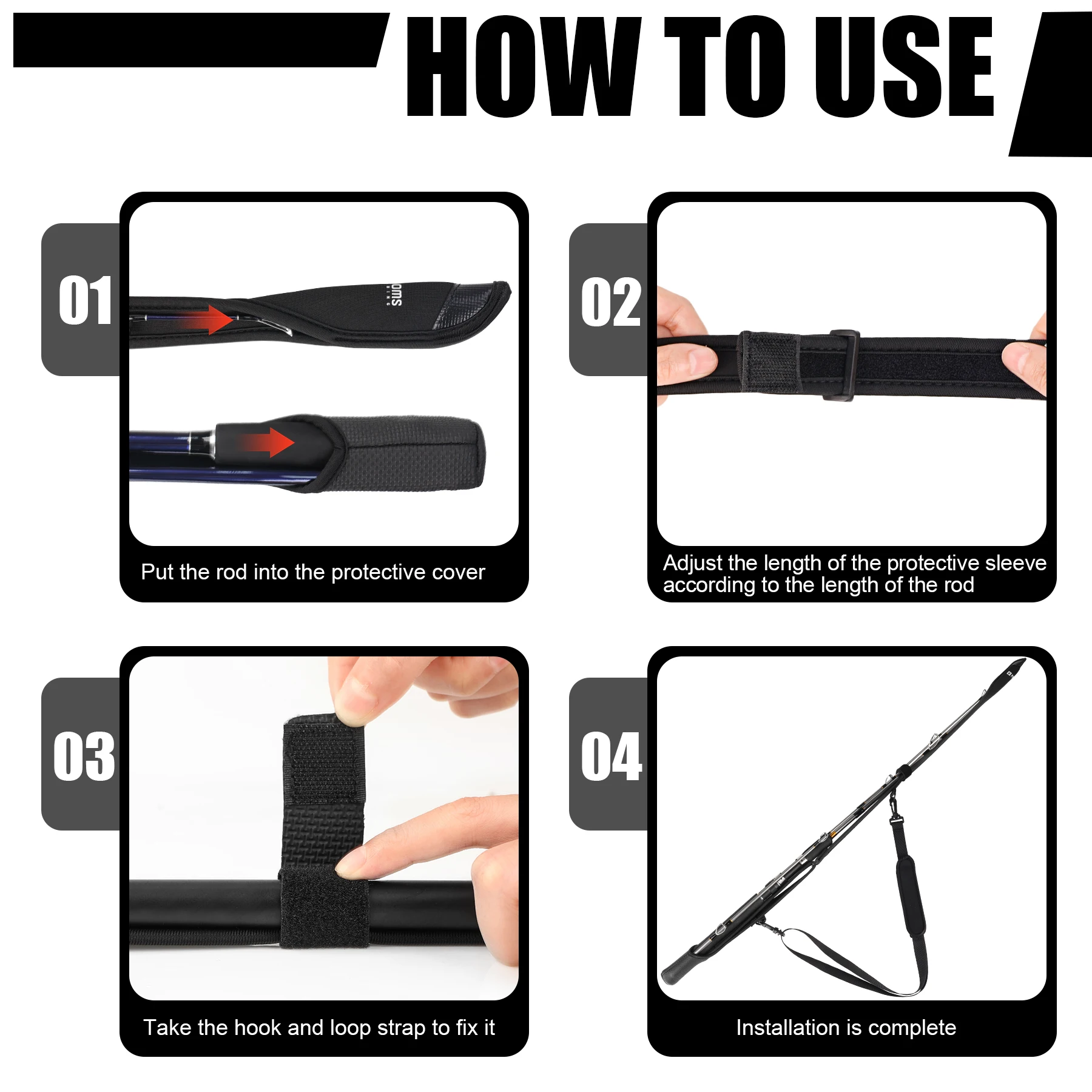 Booms Fishing RS7 Fishing Rod Protective Sheath Adjustable Shoulder Belt Fishing Rods Cover Pole Bag Fishing Tools Accessories Booms Fishing RS7 Fishing Rod Protective Sheath Adjustable Shoulder Belt Fishing Rods Cover Pole Bag Fishing Tools Accessories