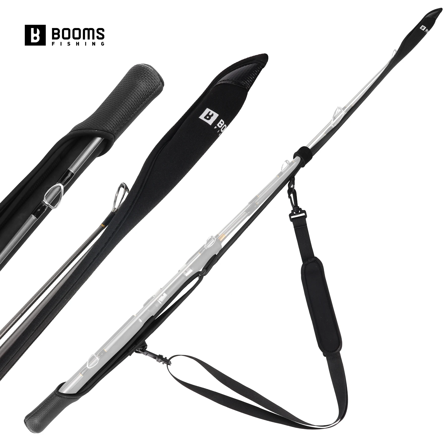 Booms Fishing RS7 Fishing Rod Protective Sheath Adjustable Shoulder Belt Fishing Rods Cover Pole Bag Fishing Tools Accessories