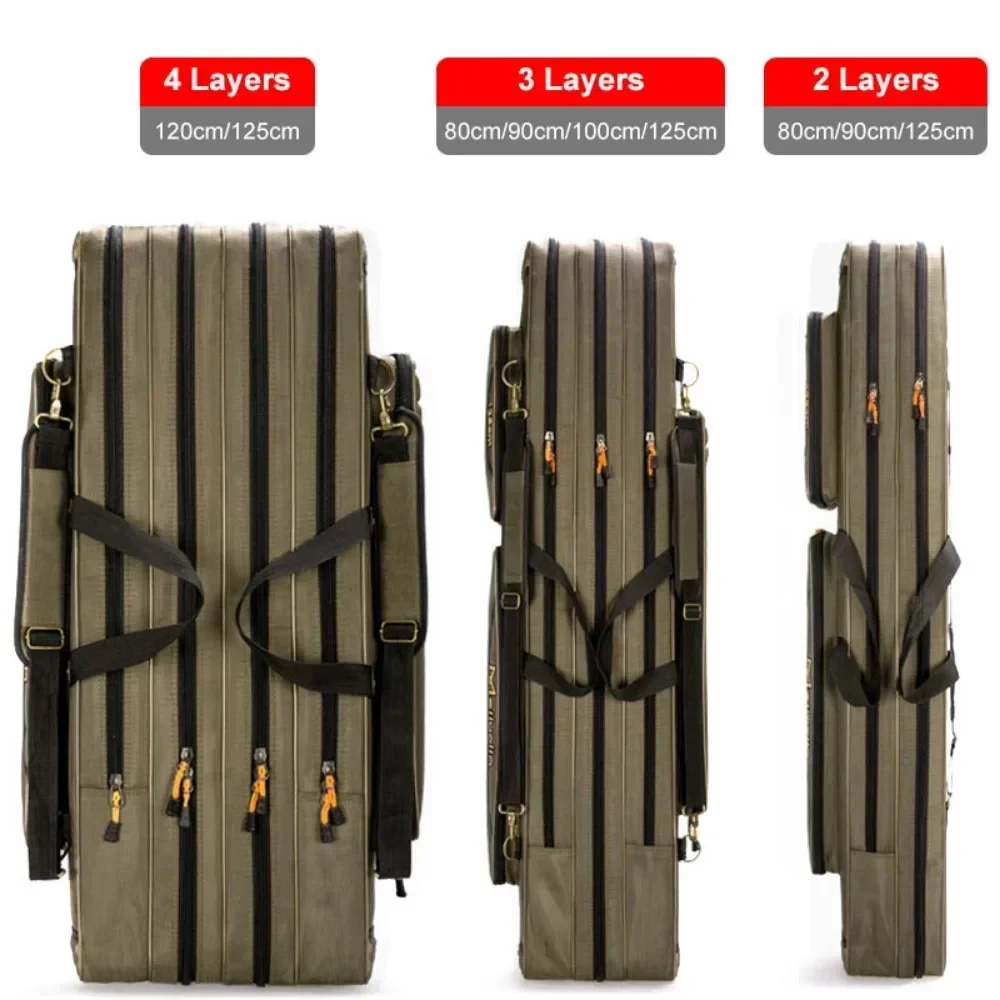 Fishing Rod Storage Bag Oxford Cloth Multifunctional 1/2/3 Layer Large Capacity 80/90/100/120/125CM Fishing Rod Carrier - Image 3