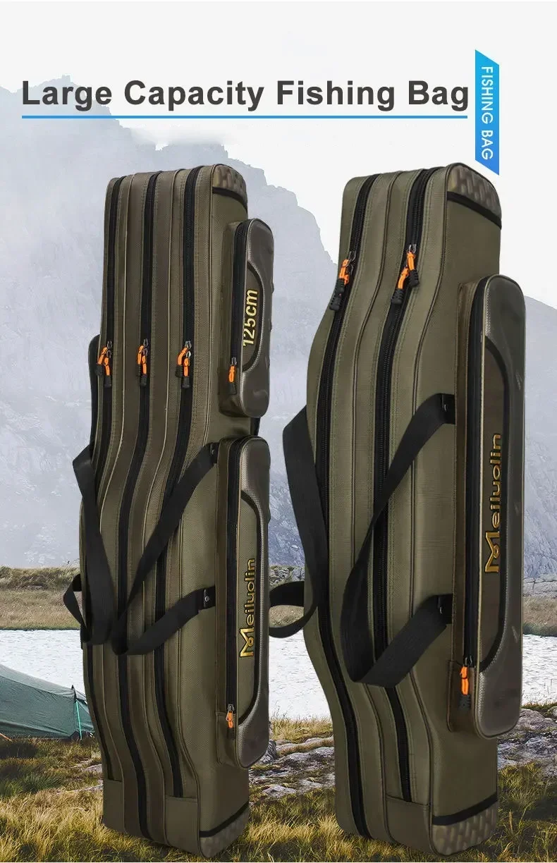 Fishing Rod Storage Bag Oxford Cloth Multifunctional 1/2/3 Layer Large Capacity 80/90/100/120/125CM Fishing Rod Carrier Fishing Rod Storage Bag Oxford Cloth Multifunctional 1/2/3 Layer Large Capacity 80/90/100/120/125CM Fishing Rod Carrier