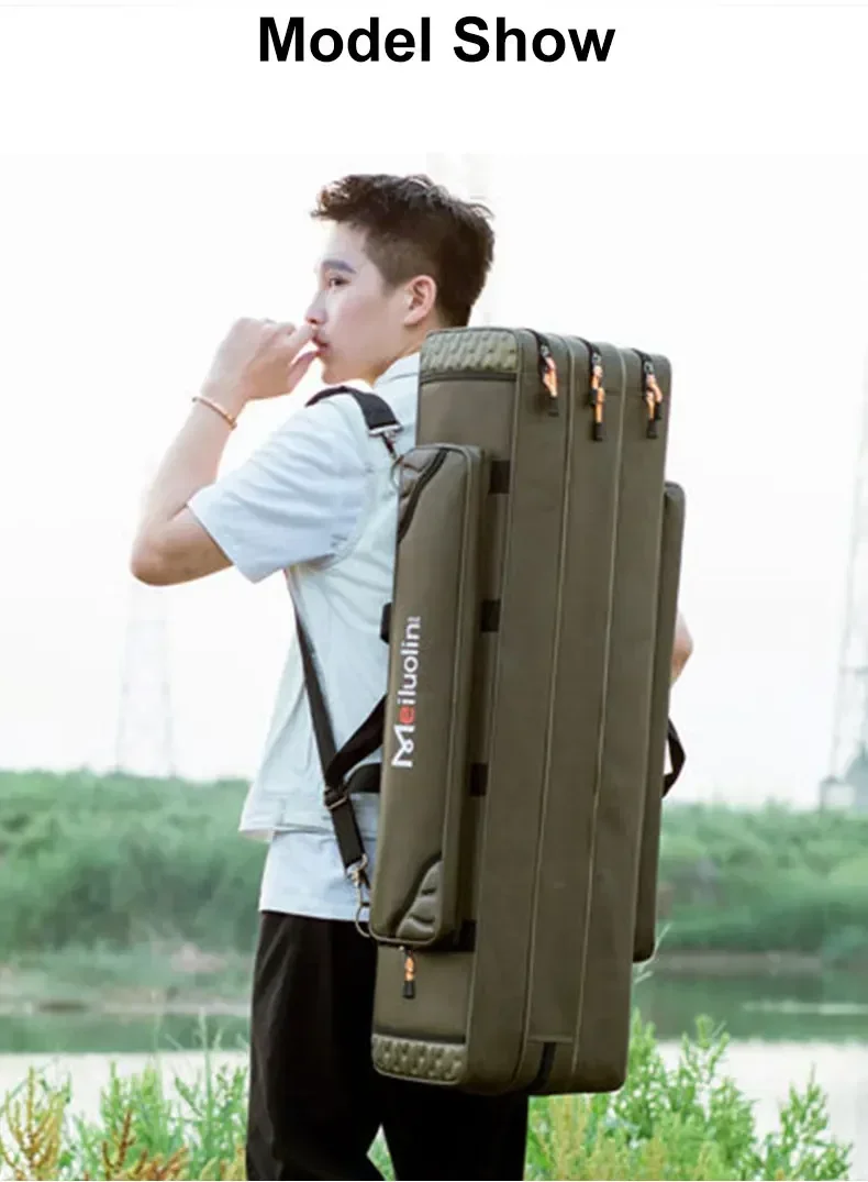 Fishing Rod Storage Bag Oxford Cloth Multifunctional 1/2/3 Layer Large Capacity 80/90/100/120/125CM Fishing Rod Carrier Fishing Rod Storage Bag Oxford Cloth Multifunctional 1/2/3 Layer Large Capacity 80/90/100/120/125CM Fishing Rod Carrier