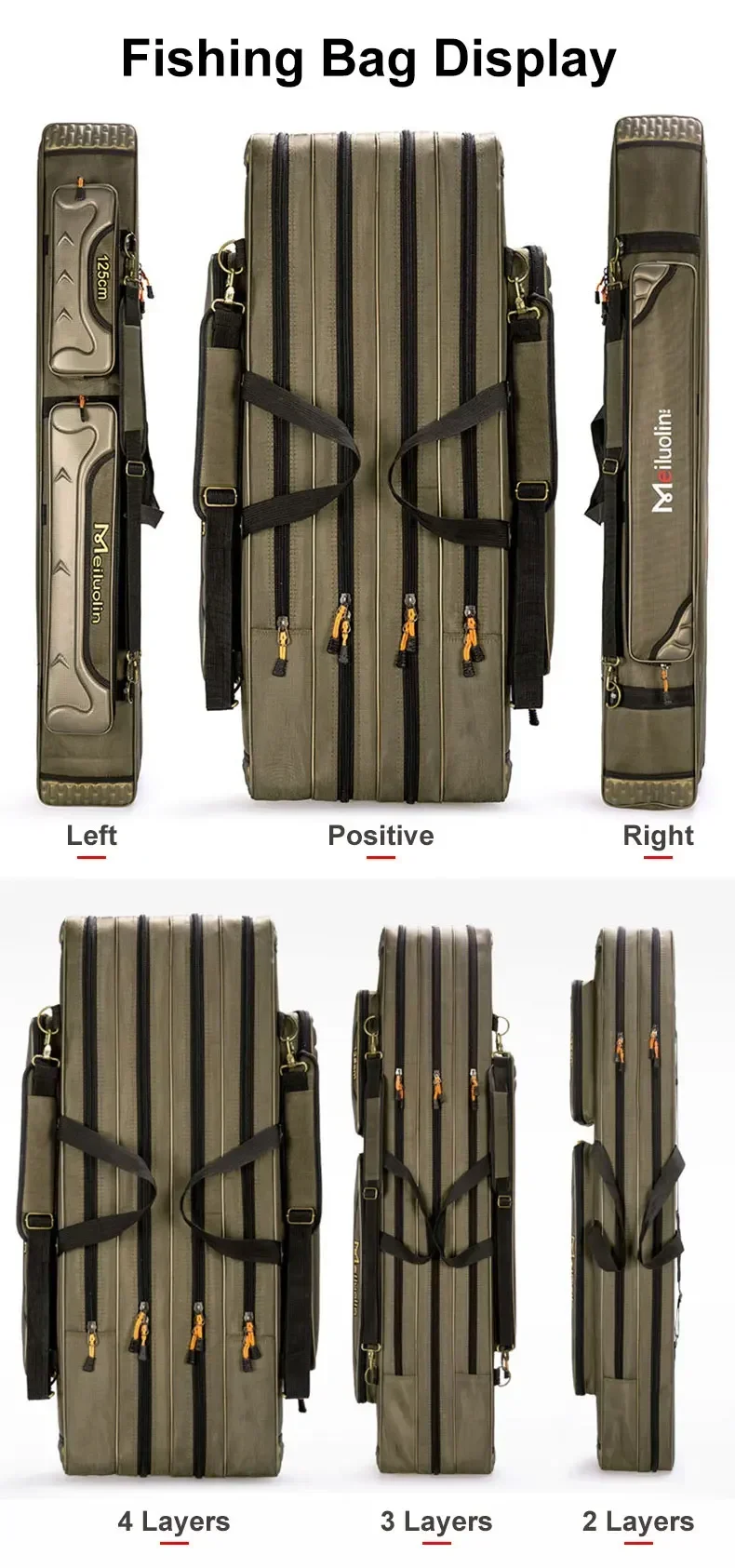 Fishing Rod Storage Bag Oxford Cloth Multifunctional 1/2/3 Layer Large Capacity 80/90/100/120/125CM Fishing Rod Carrier Fishing Rod Storage Bag Oxford Cloth Multifunctional 1/2/3 Layer Large Capacity 80/90/100/120/125CM Fishing Rod Carrier