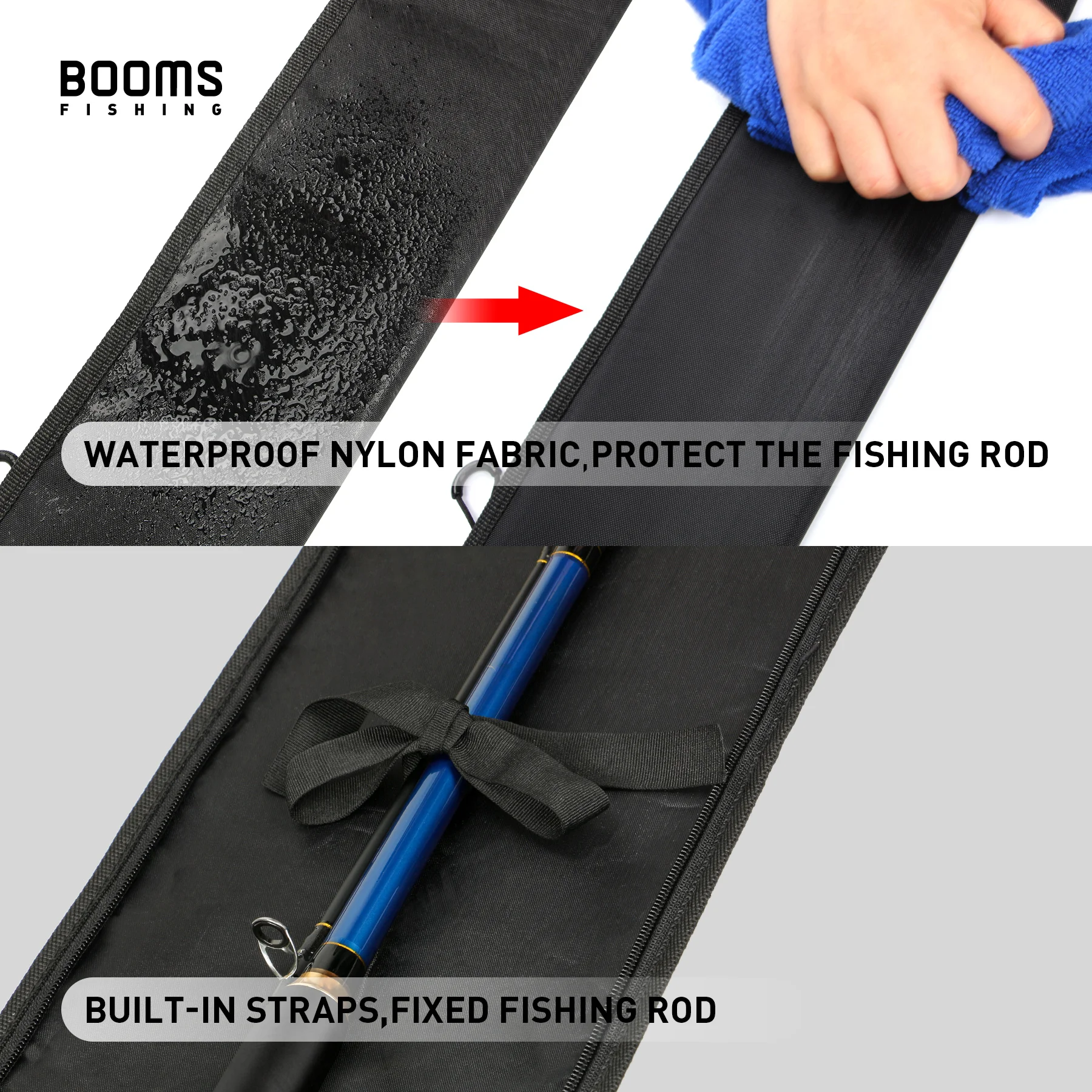 Booms Fishing PB3 Fishing Rod Bag Pole Storage Case 130 cm to 215 cm Folding Apply to Multi-size Fishing Reel Rods Bags Cases - Image 4