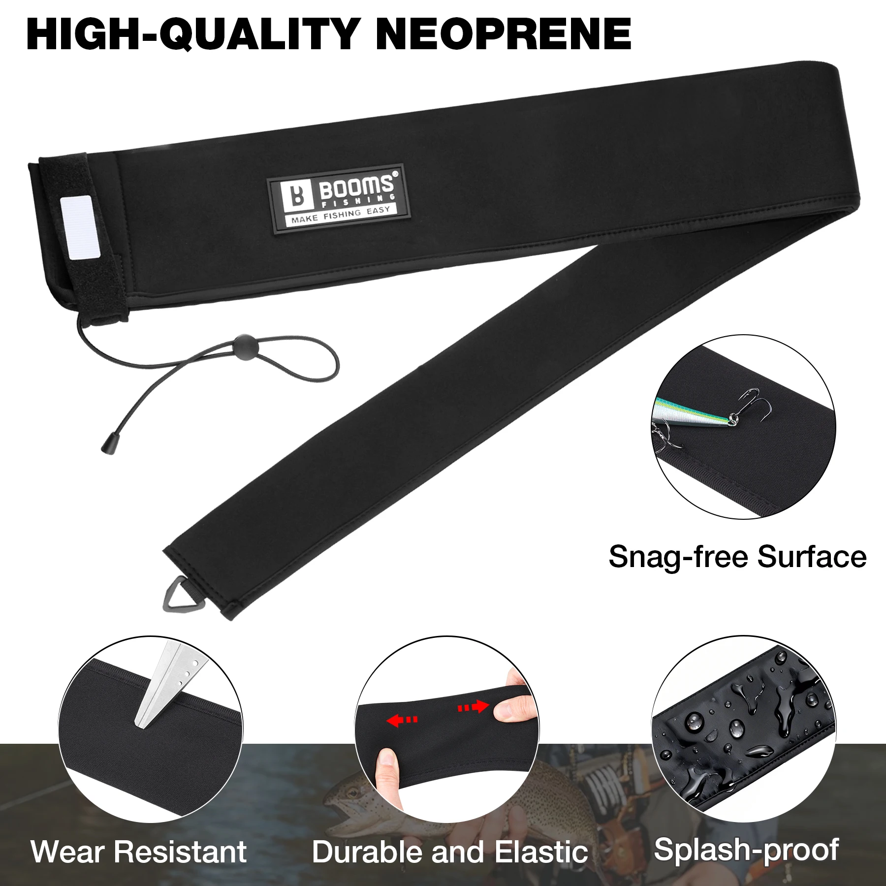 Booms Fishing RS8 Neoprene Casting/Trolling Fishing Rod Socks Pole Sleeve Fishing Rod Covers with Hanging Loop Fishing Tools Booms Fishing RS8 Neoprene Casting/Trolling Fishing Rod Socks Pole Sleeve Fishing Rod Covers with Hanging Loop Fishing Tools