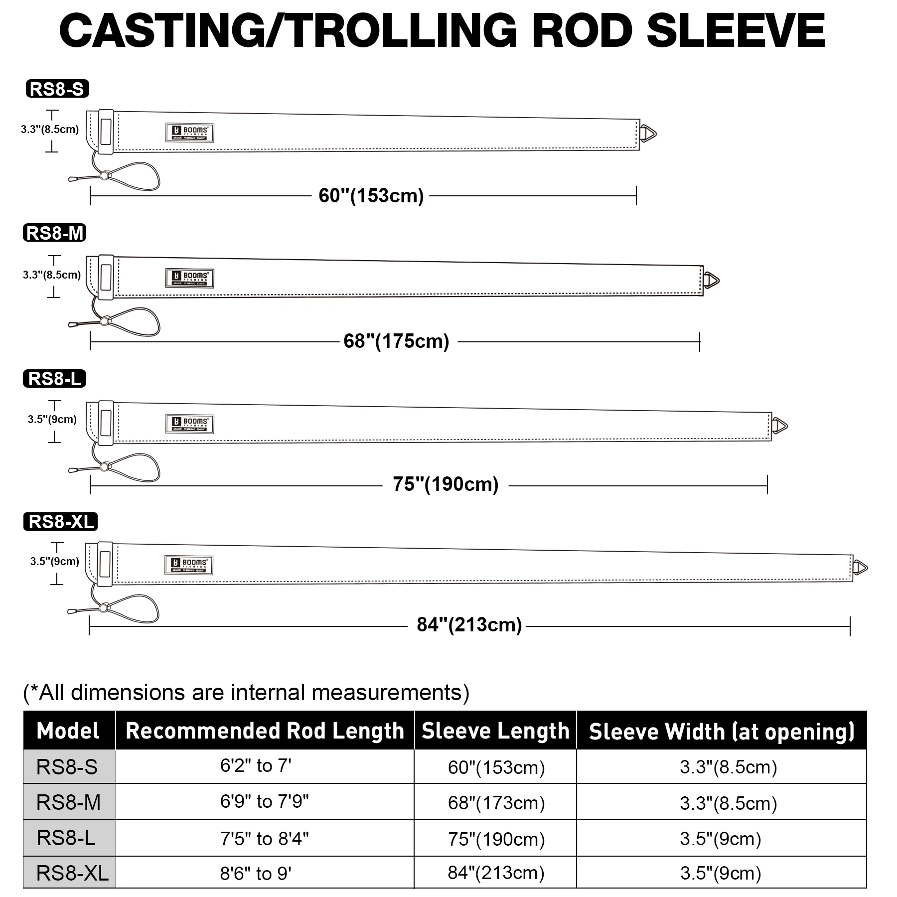 Booms Fishing RS8 Neoprene Casting/Trolling Fishing Rod Socks Pole Sleeve Fishing Rod Covers with Hanging Loop Fishing Tools Booms Fishing RS8 Neoprene Casting/Trolling Fishing Rod Socks Pole Sleeve Fishing Rod Covers with Hanging Loop Fishing Tools