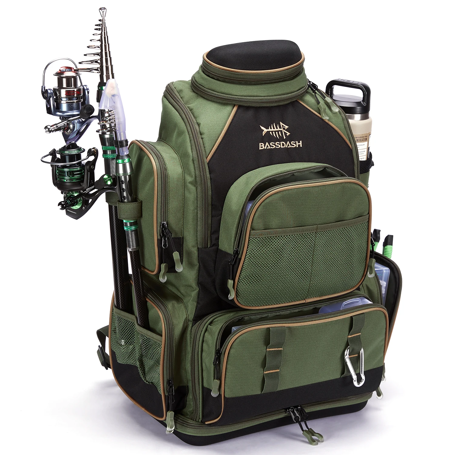 Bassdash Multifunctional Fishing Tackle Backpack Lightweight Tactical Soft Tackle Box with Protective Rain Cover Bassdash Multifunctional Fishing Tackle Backpack Lightweight Tactical Soft Tackle Box with Protective Rain Cover