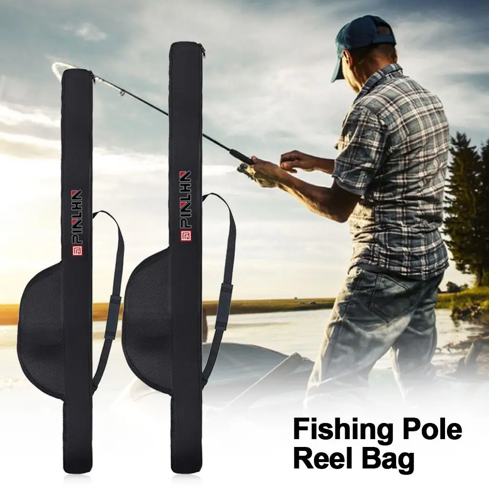 New Portable Fishing Rod Bag With Shoulder Strap 118/128cm Fishing Pole Reel Bag Folding Fishing Pole Case - Image 2
