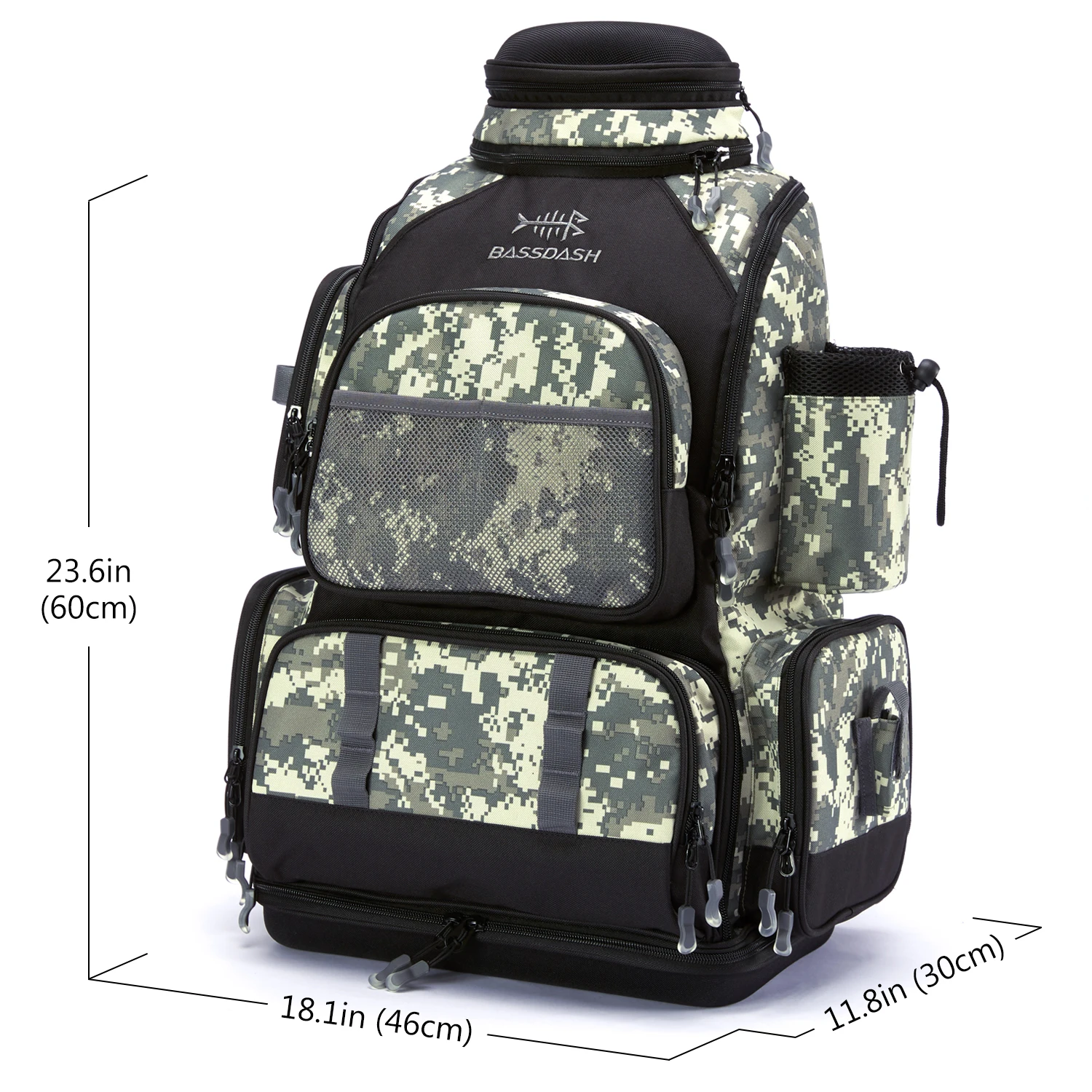 Bassdash Army Green Tactical Backpack Fishing Tackle Shoulder Bag With Protective Rain Cover SD2 Bassdash Army Green Tactical Backpack Fishing Tackle Shoulder Bag With Protective Rain Cover SD2