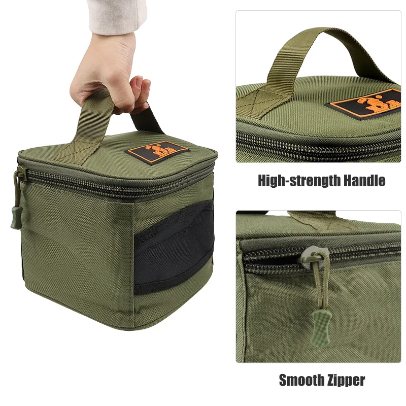 Universal Fishing Accessories Reel Bag Green Durable Storage Oxford fabric Portable Tackle Pouch for 500-10000 Series1 PCS - Image 2