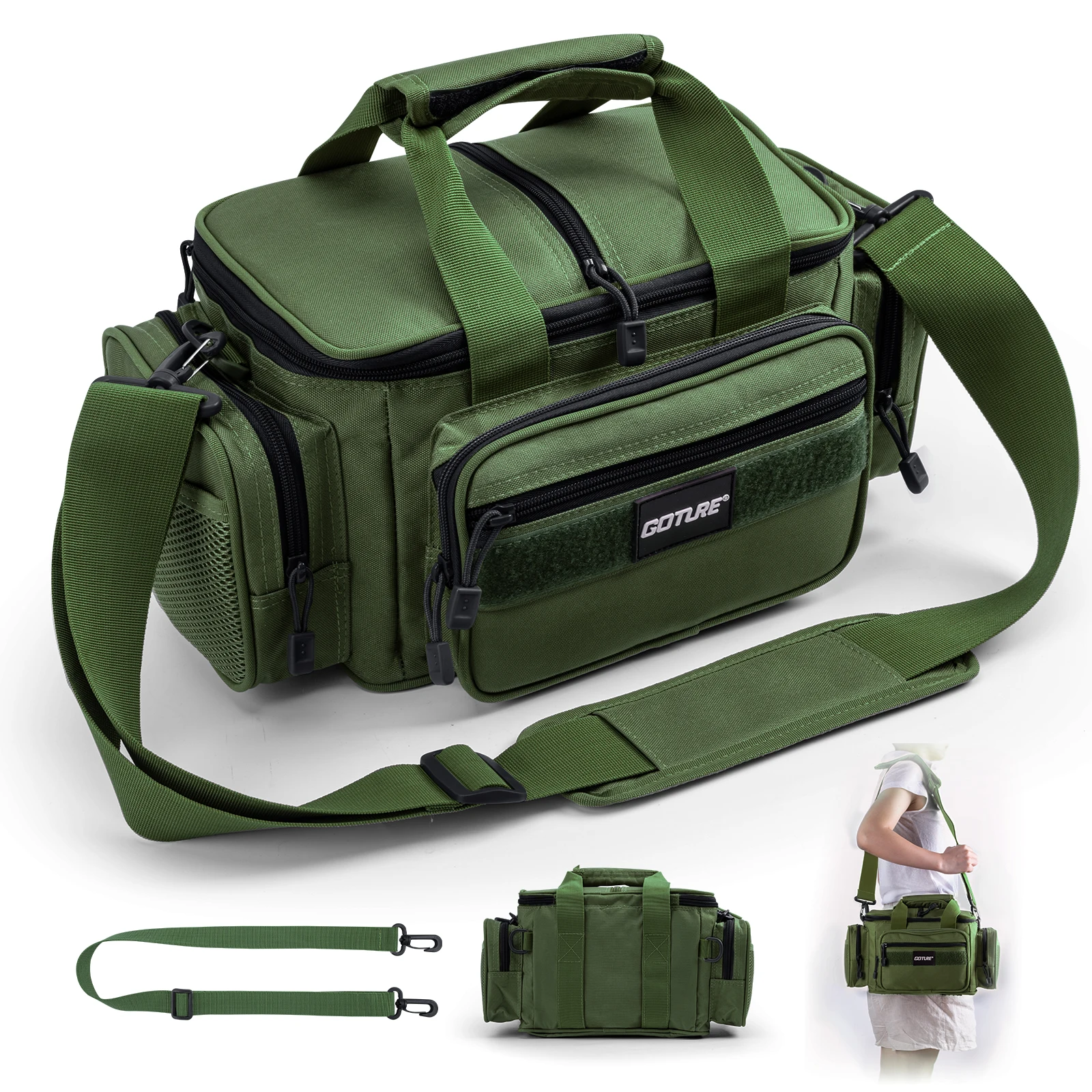 Goture Shoulder Crossbody Fishing Bags 600D Oxford Fabric Durable High Capacity Storage Fishing Gear Bags for Men Outdoors Bag Goture Shoulder Crossbody Fishing Bags 600D Oxford Fabric Durable High Capacity Storage Fishing Gear Bags for Men Outdoors Bag