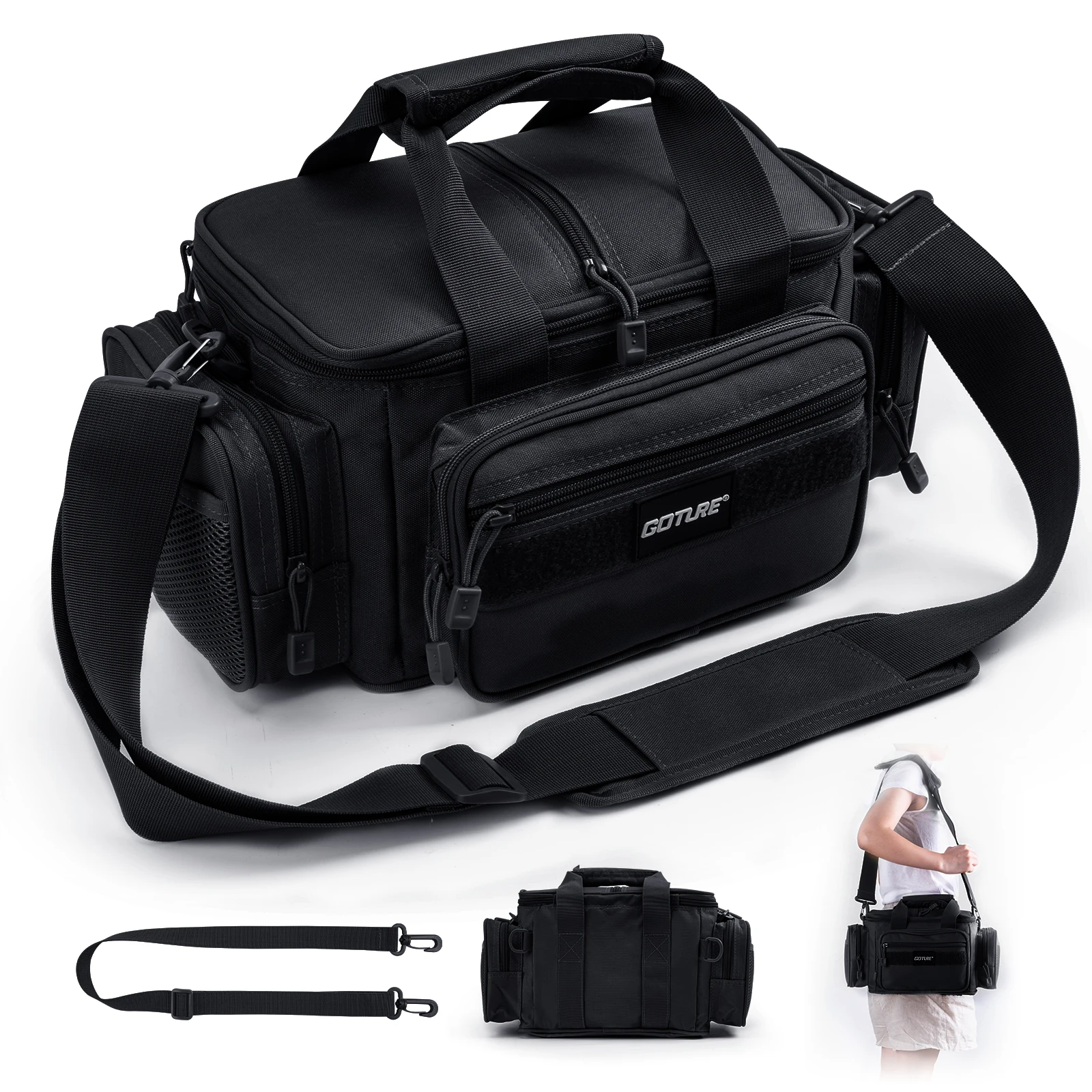 Goture Shoulder Crossbody Fishing Bags 600D Oxford Fabric Durable High Capacity Storage Fishing Gear Bags for Men Outdoors Bag Goture Shoulder Crossbody Fishing Bags 600D Oxford Fabric Durable High Capacity Storage Fishing Gear Bags for Men Outdoors Bag
