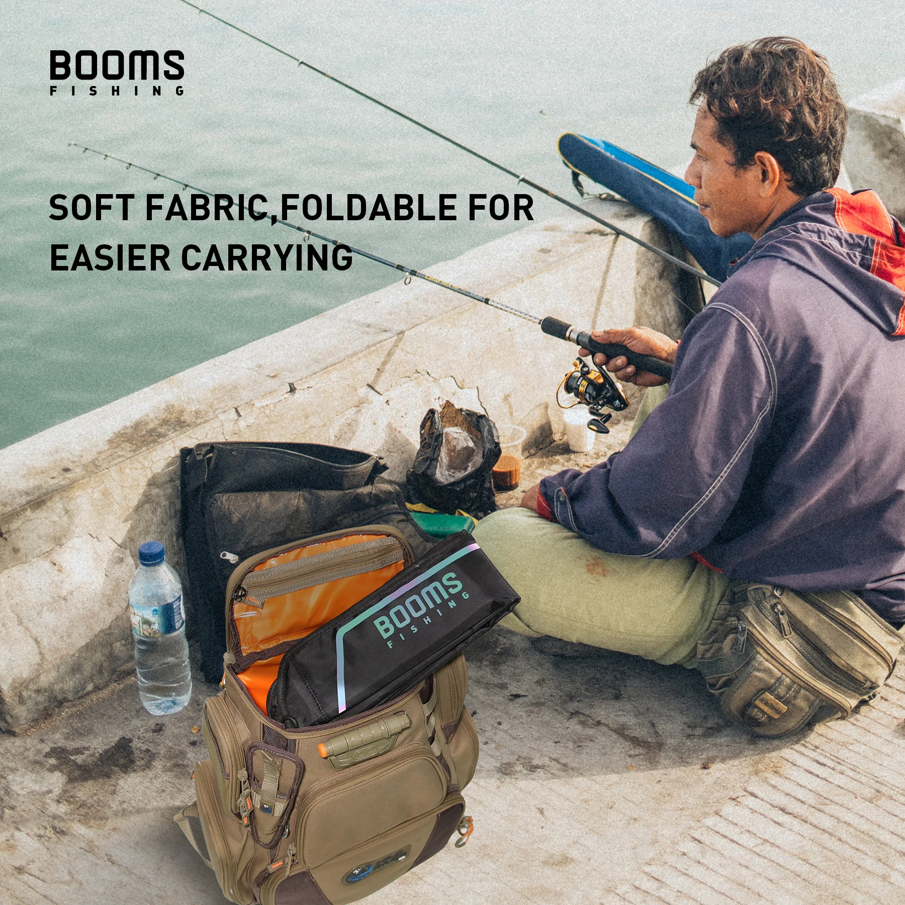 Booms Fishing PB3 Fishing Rod Bag Pole Storage Case 130 cm to 215 cm Folding Apply Fishing Tools Reel Rods Bags Cases Booms Fishing PB3 Fishing Rod Bag Pole Storage Case 130 cm to 215 cm Folding Apply Fishing Tools Reel Rods Bags Cases