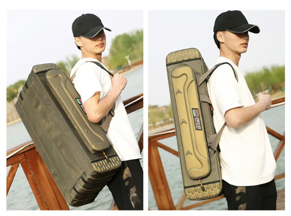 Multipurpose Fishing Rod Case 2-4 Layer Adjustable Lightweight Travel Lure Storage Saltwater Freshwater Ready Durable Tackle Bag