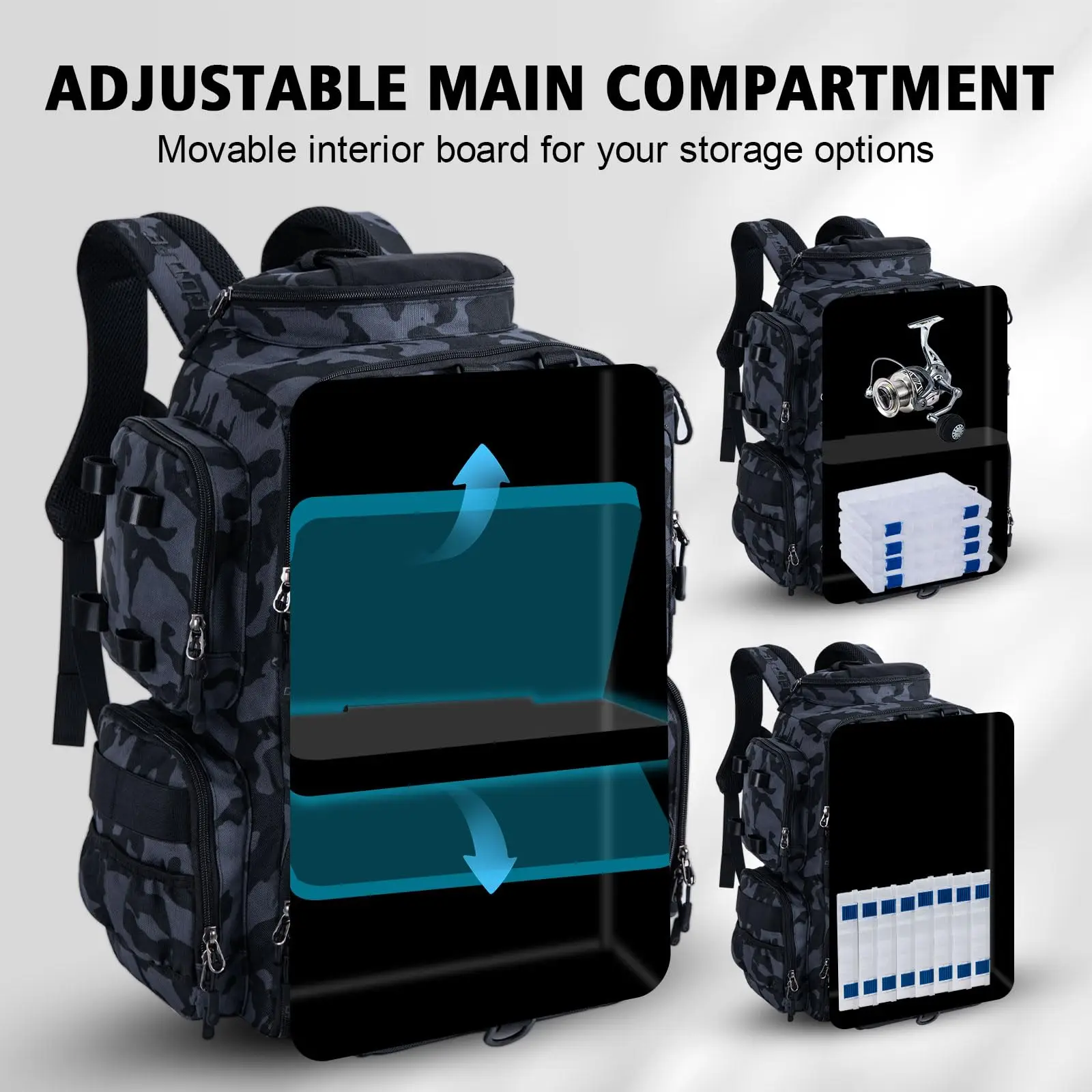 Goture Water-Resistant Fishing Backpack Lightweight Large Hiking Hunting Bag with Rod Holder Adjustable Tackle Storage Pack Goture Water-Resistant Fishing Backpack Lightweight Large Hiking Hunting Bag with Rod Holder Adjustable Tackle Storage Pack