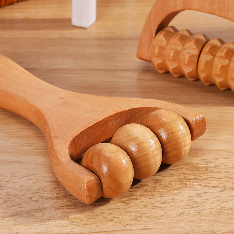 1PC Wooden Roller Massager Neck, Shoulder and Leg Universal Hand Massager Massage Tool Foot Massage Tool - Image 3