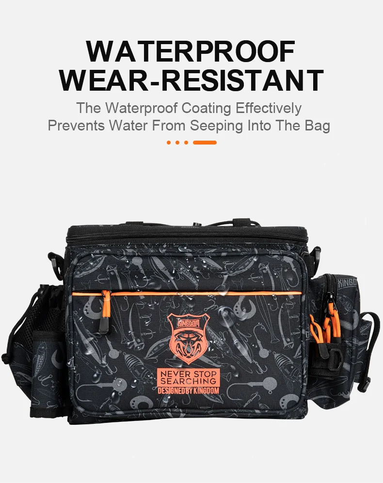 Kingdom Waterproof Fishing Bag 44x21x22cm Portable Fishing Tackle Shoulder Bag Water Resistant Multifunctional Gear Storage Pack Kingdom Waterproof Fishing Bag 44x21x22cm Portable Fishing Tackle Shoulder Bag Water Resistant Multifunctional Gear Storage Pack