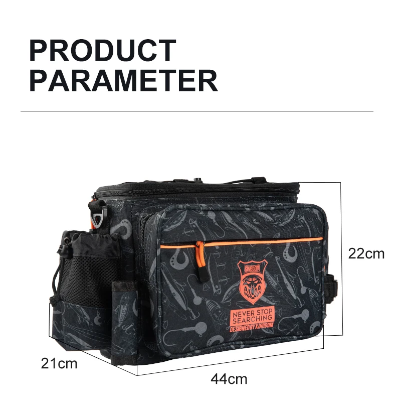Kingdom Waterproof Fishing Bag 44x21x22cm Portable Fishing Tackle Shoulder Bag Water Resistant Multifunctional Gear Storage Pack Kingdom Waterproof Fishing Bag 44x21x22cm Portable Fishing Tackle Shoulder Bag Water Resistant Multifunctional Gear Storage Pack
