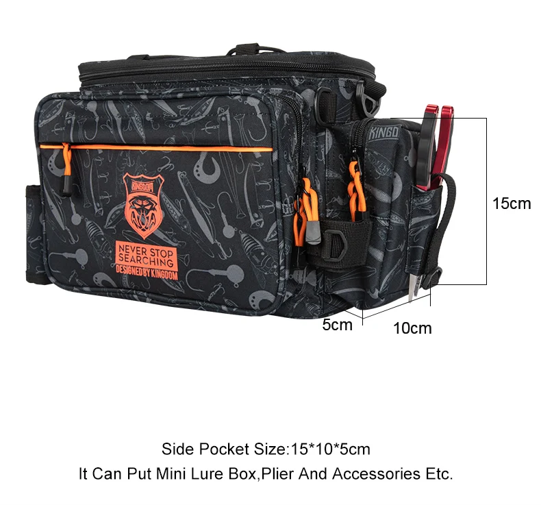 Kingdom Waterproof Fishing Bag 44x21x22cm Portable Fishing Tackle Shoulder Bag Water Resistant Multifunctional Gear Storage Pack Kingdom Waterproof Fishing Bag 44x21x22cm Portable Fishing Tackle Shoulder Bag Water Resistant Multifunctional Gear Storage Pack