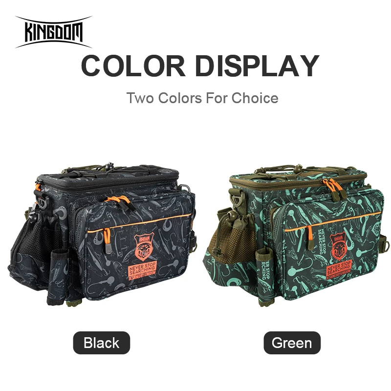 Kingdom Waterproof Fishing Bag 44x21x22cm Portable Fishing Tackle Shoulder Bag Water Resistant Multifunctional Gear Storage Pack - Image 5