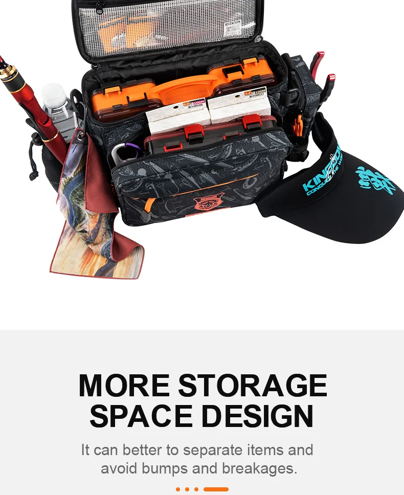 Kingdom Waterproof Fishing Bag 44x21x22cm Portable Fishing Tackle Shoulder Bag Water Resistant Multifunctional Gear Storage Pack Kingdom Waterproof Fishing Bag 44x21x22cm Portable Fishing Tackle Shoulder Bag Water Resistant Multifunctional Gear Storage Pack
